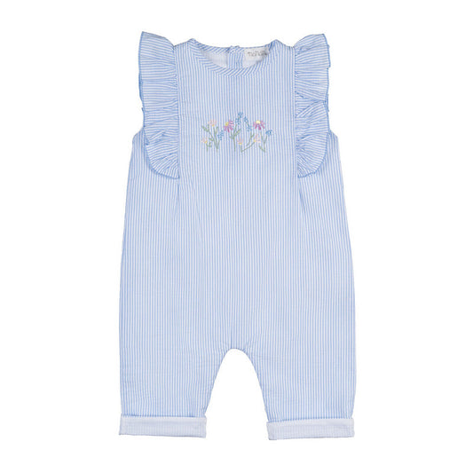 Tutina a righe azzurre con frappe