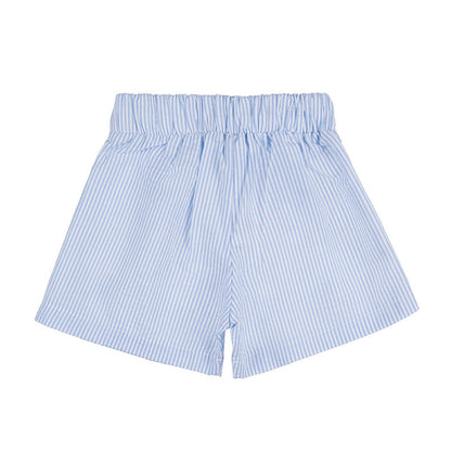 Shorts a righe azzurre