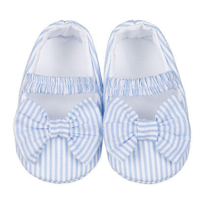 Scarpine con fiocco azzurro