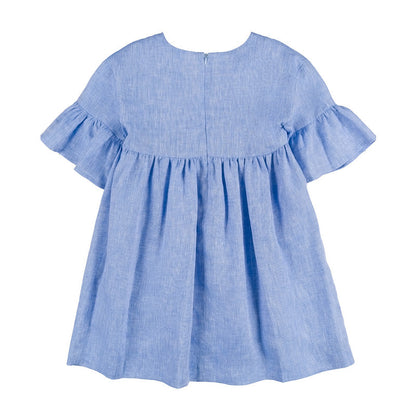 Hellblaues Leinenkleid