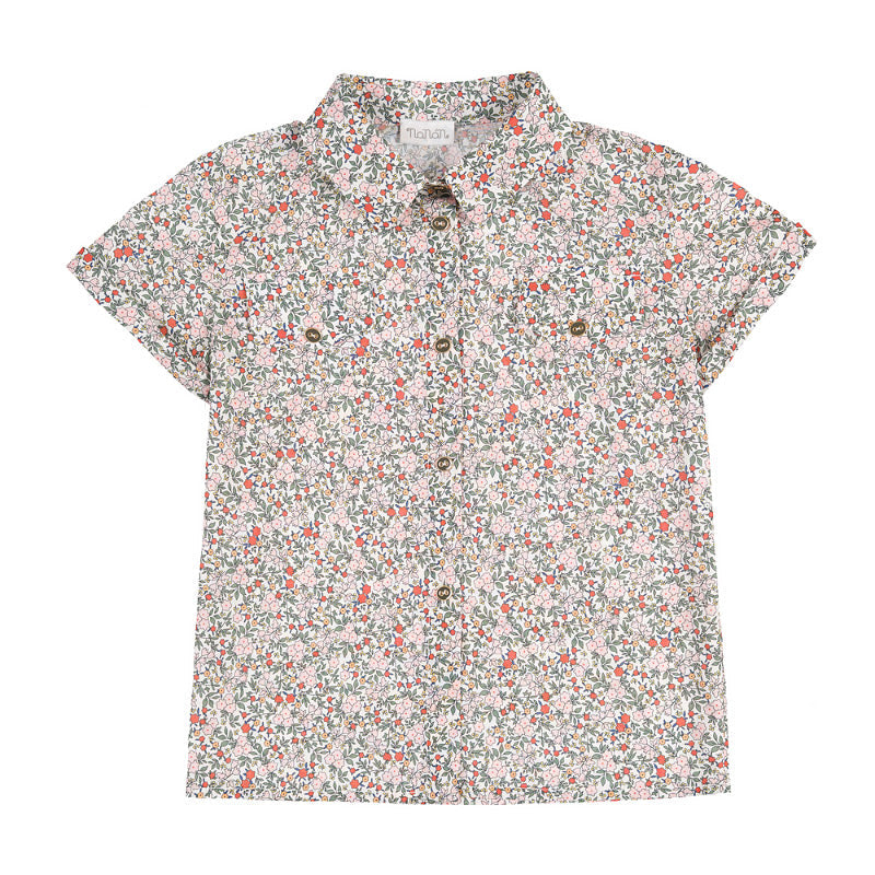 Camicia verde a fiori