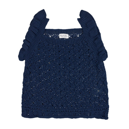 Gilet blu in maglia