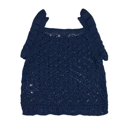 Gilet blu in maglia