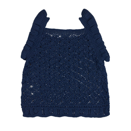 Gilet blu in maglia