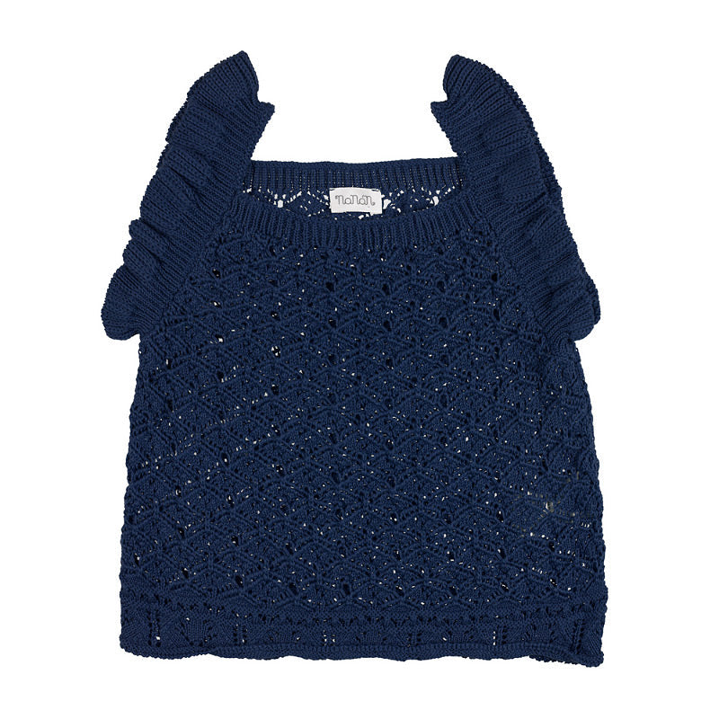Gilet blu in maglia