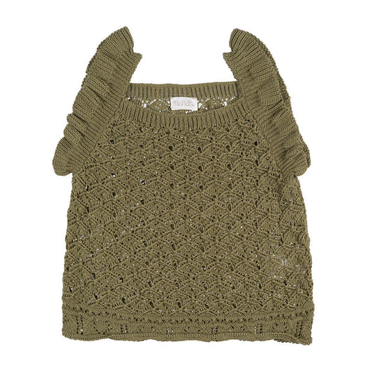 Gilet verde in maglia
