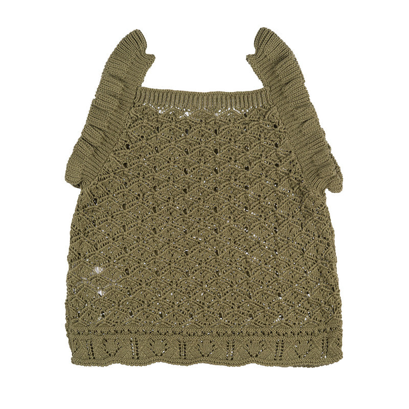 Gilet verde in maglia