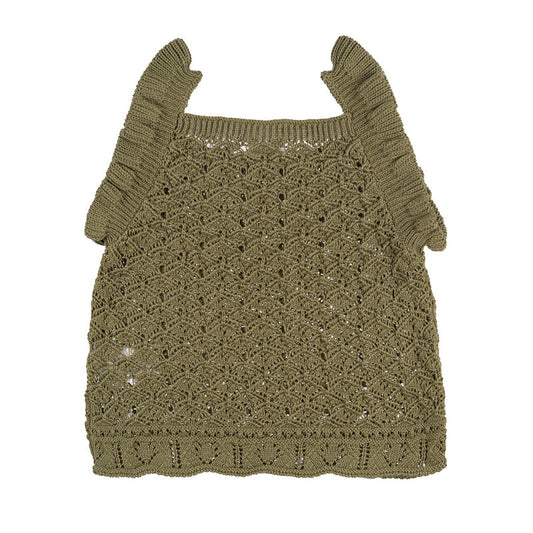 Gilet verde in maglia