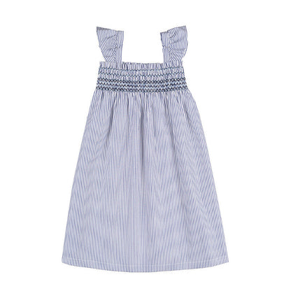 Abito a righe blu con punto smock
