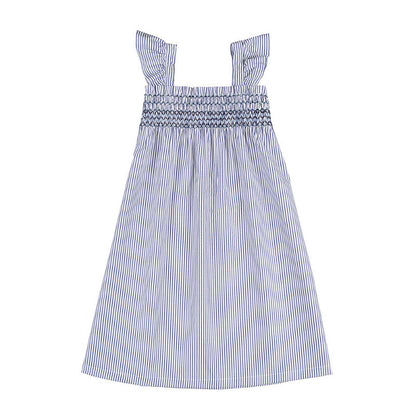 Abito a righe blu con punto smock
