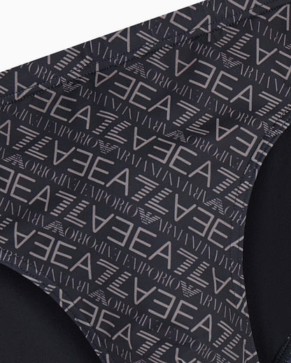 EA7 Emporio Armani Costume Slip Uomo Graphic Series Monogram Nero - 7M000501 AF21249 MC429
