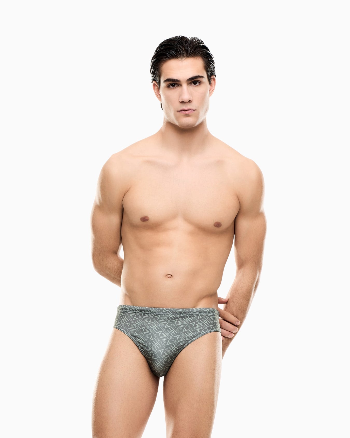 EA7 Emporio Armani Costume Slip Uomo Graphic Series Monogram Verde - 7M000501 AF21249 M7130