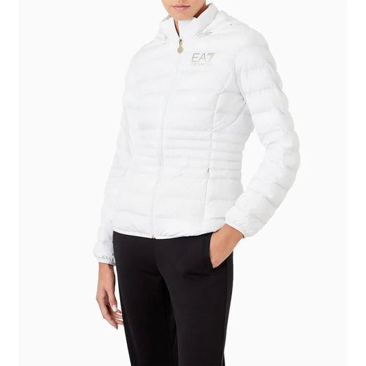 EA7 Emporio Armani Giacca Imbottita Donna Bianca Nylon Anti-vento 7W000473 AF12477