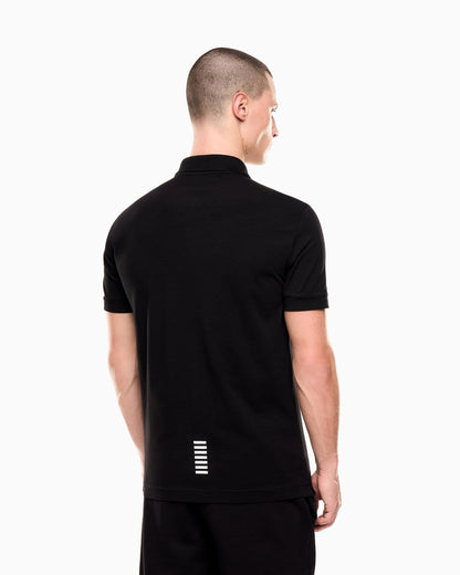 EA7 Emporio Armani Polo da uomo Core Identity in cotone stretch 8NPF14 PJVQZ 1200 nero