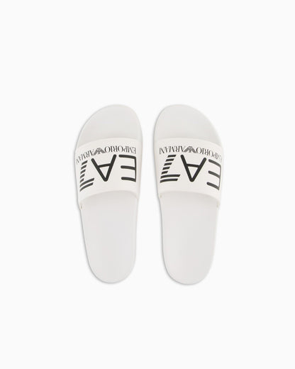 EA7 Emporio Armani Slides Maxi Logo Unisex Bianche - 7X000108 AF15118 U0001