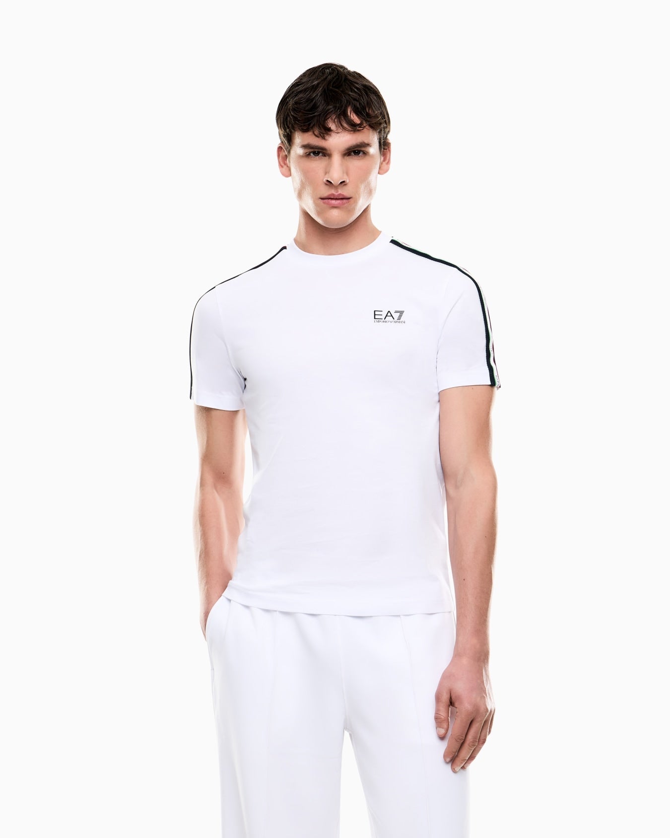 EA7 Emporio Armani T-shirt Uomo Bianca Italian Spirit - 7M001861 AF12503 U0002