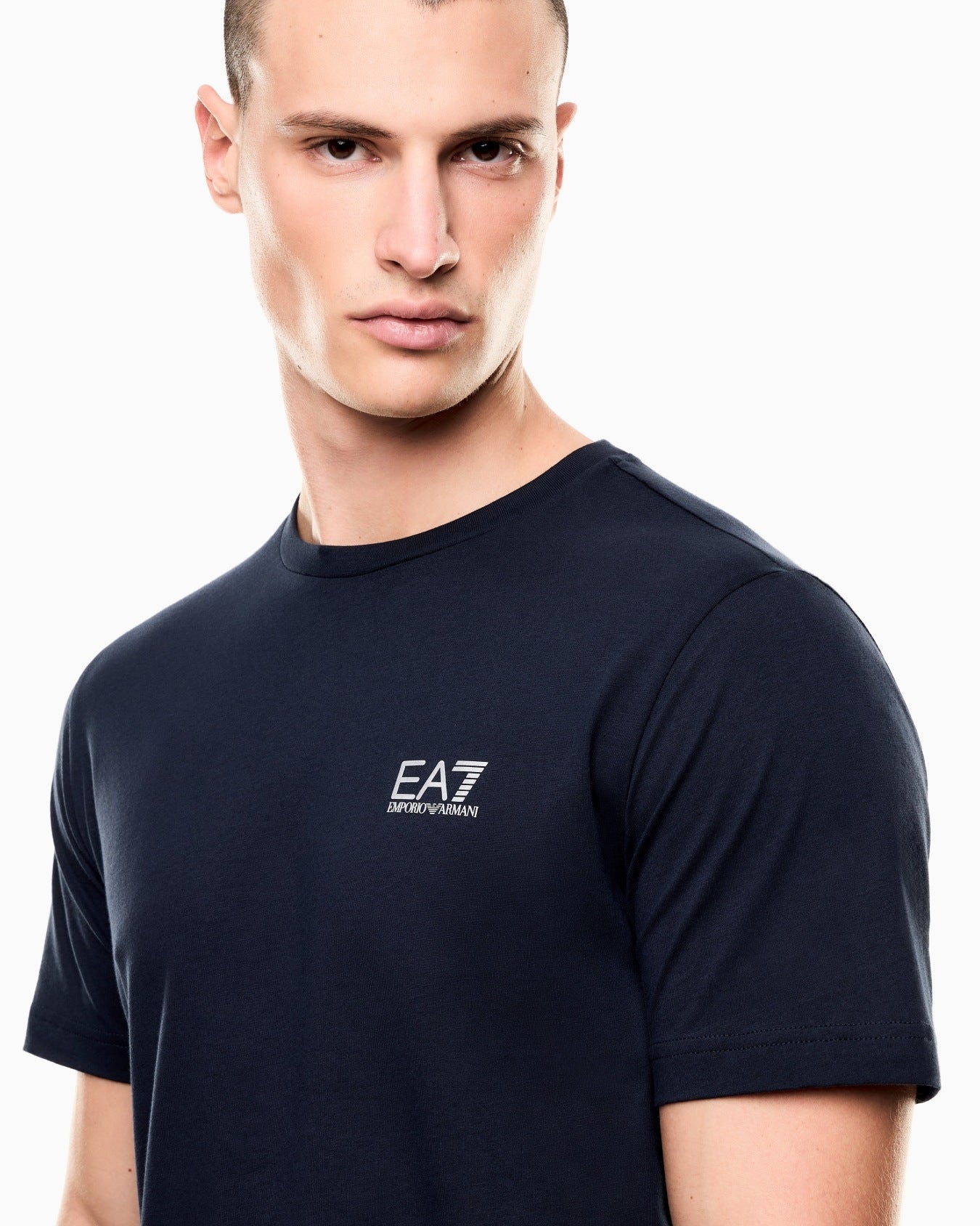 EA7 Emporio Armani T-shirt Uomo Blu Core Identity Cotone Pima 8NPT25 PJVPZ 1562