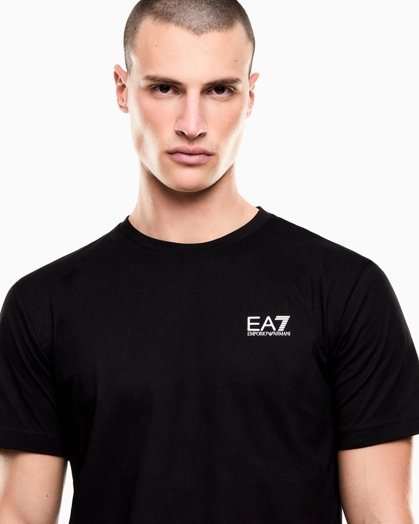 EA7 Emporio Armani T-shirt Uomo Nera Core Identity Cotone Pima 8NPT25 PJVPZ 1200