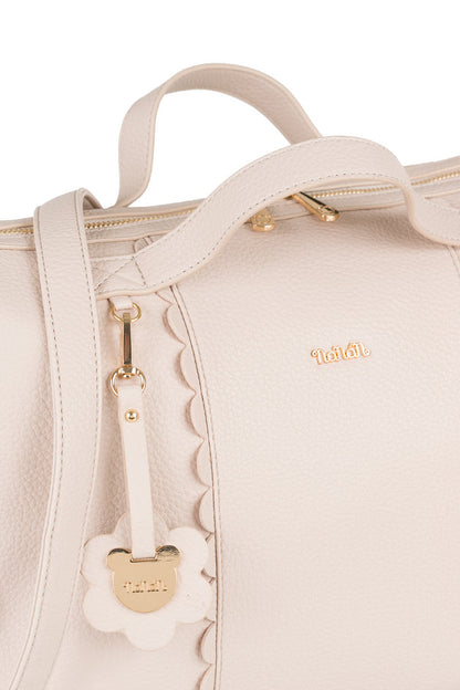 Borsa da passeggio beige con fasciatoio