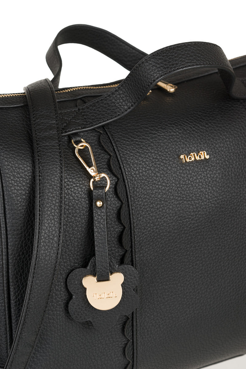 Schwarze Wickeltasche