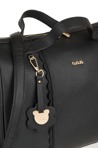 Schwarze Wickeltasche