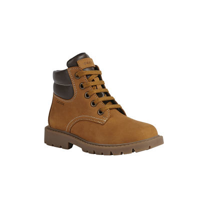 Geox stivaletto boscaiolo da bambino Shaylax in pelle nabuk J16FAB 032BC C0930 r giallo-marrone