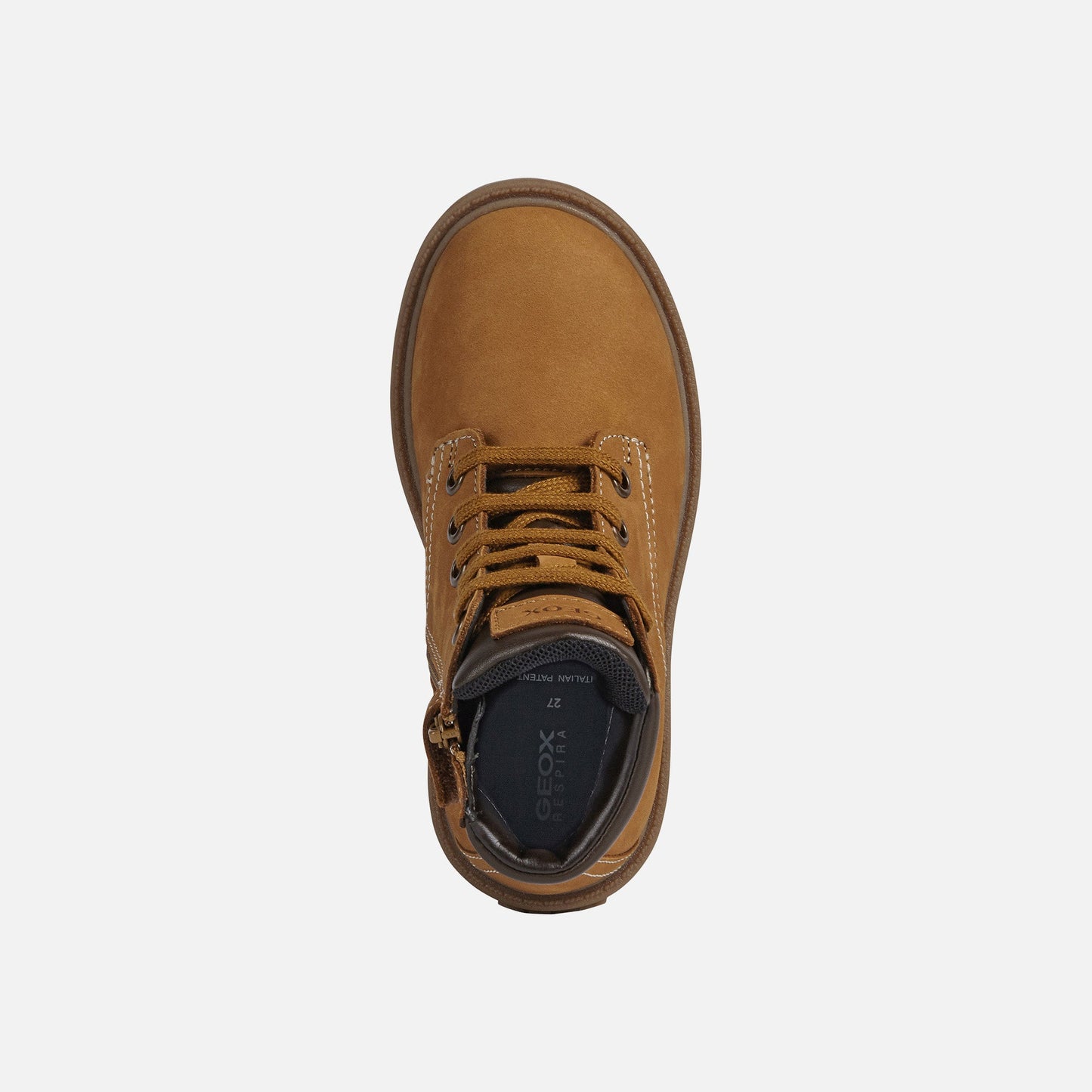 Geox stivaletto boscaiolo da bambino Shaylax in pelle nabuk J16FAB 032BC C0930 b giallo-marrone