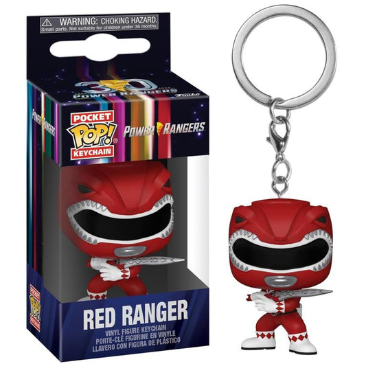 Funko Pop! Schlüsselanhänger TV Power Rangers 30th – (Red Ranger) Vinyl-Schlüsselanhänger 4 cm