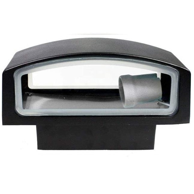 Plafoniera Da Esterno Applique Doppia Luce Acciaio Vetro E27 Lampada Led | Nero