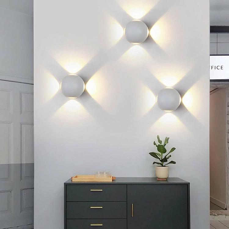 Universo Applique Led Sfera 4 Fasci A Parete Da Esterno Lampada Bianco Naturale