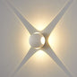 Universe Sphere LED Wall Light with 4 Beams for Outdoor Use, Natural White Lamp