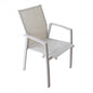 Maili stackable armchair with aluminum and textilene armrests