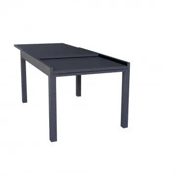 Ausziehbarer Tisch Hawaii aus anthrazitfarbenem Aluminium – 135/270 x 90