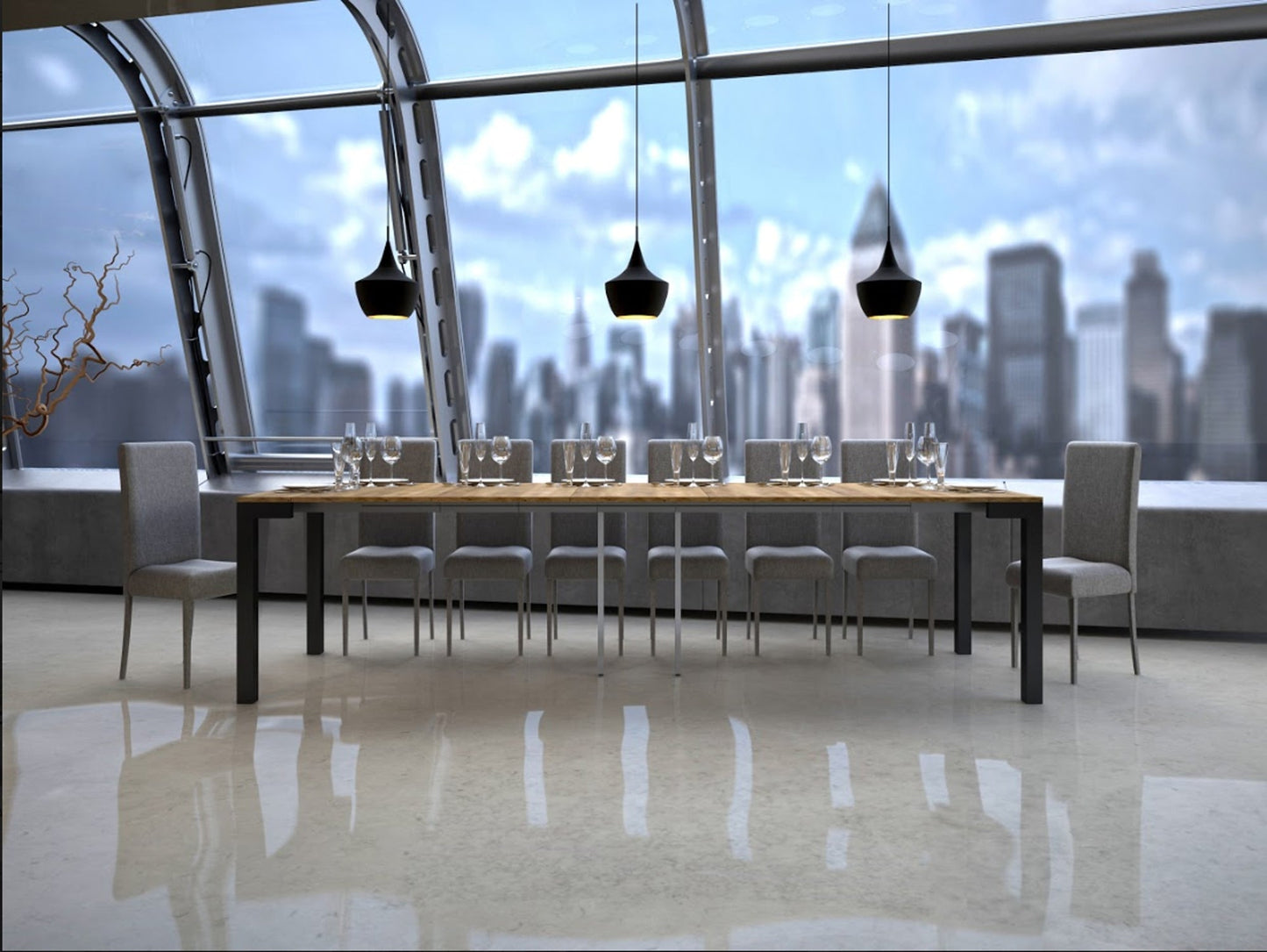 Consolle Estensibile Everyday Evolution con Telaio Antracite in Diverse Dimensioni
