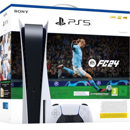 Sony Console PS5 Standard 825Gb White Bundle Playstation 5 + Ea FC24 Fifa 24