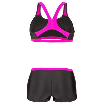Arena Costume 2 Pezzi Donna Proposal 010804-590 Nero Fucsia MaxFit Eco