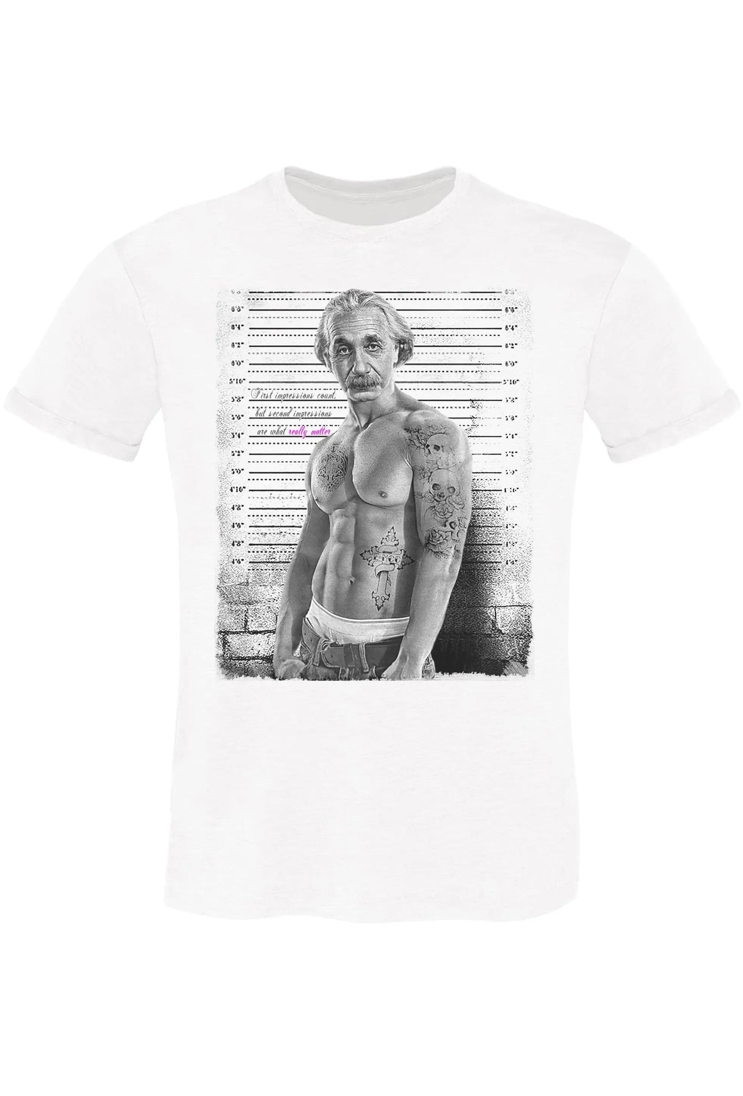T-Shirt Einstein Tatuato Muscle - Cotone Fiammato Uomo