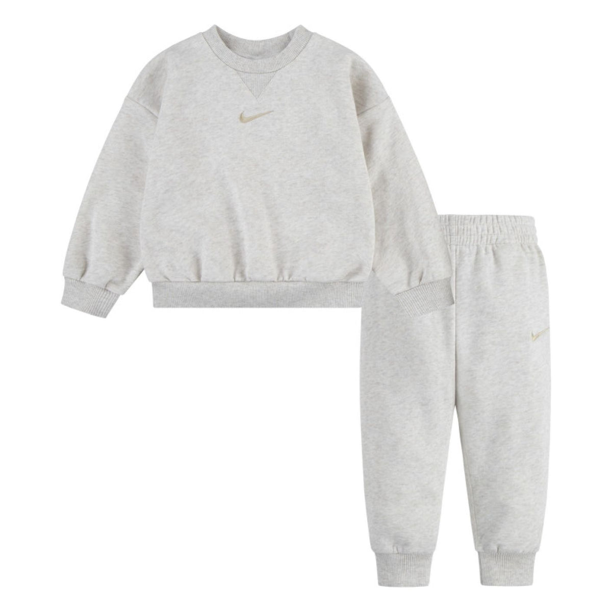 Nike tuta da ragazzo in cotone felpato con felpa girocollo Essential 86M188-W67 avorio