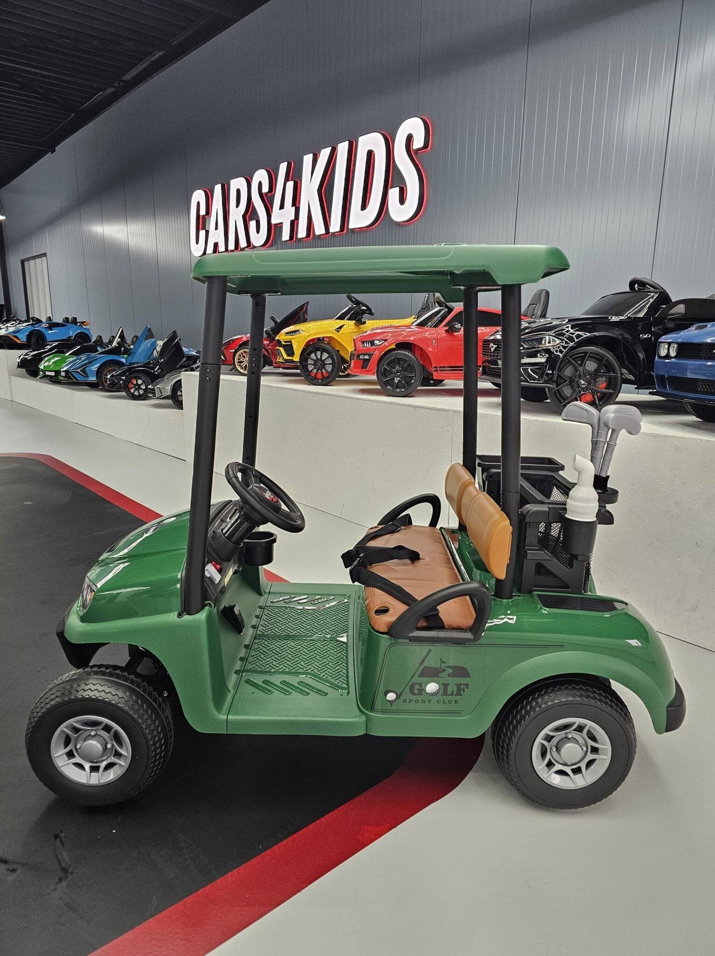 Carrello da Golf Elettrico per Bambini 24 V – 2 Posti – Verde