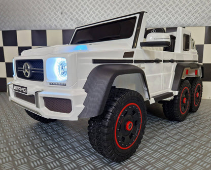 Kinder-Elektroauto Mercedes G63 AMG 6×6 12 V – Weiß