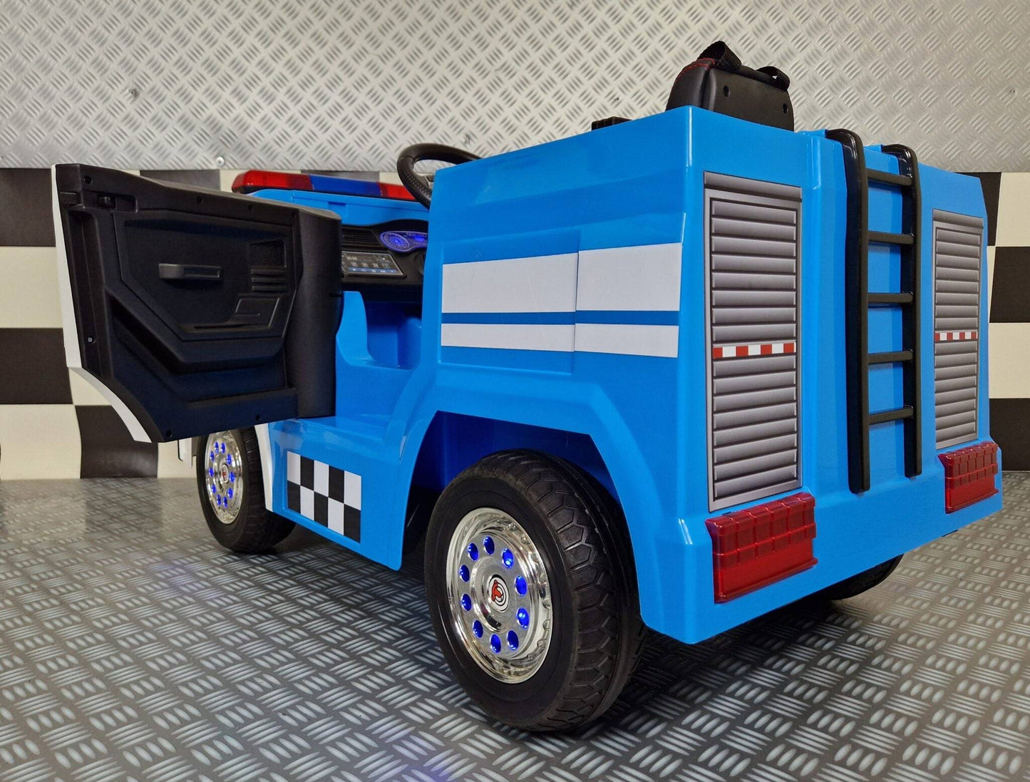 Polizei-Elektro-LKW 12 V mit Fernbedienung – Blau