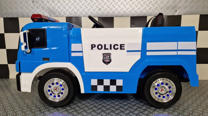 Polizei-Elektro-LKW 12 V mit Fernbedienung – Blau