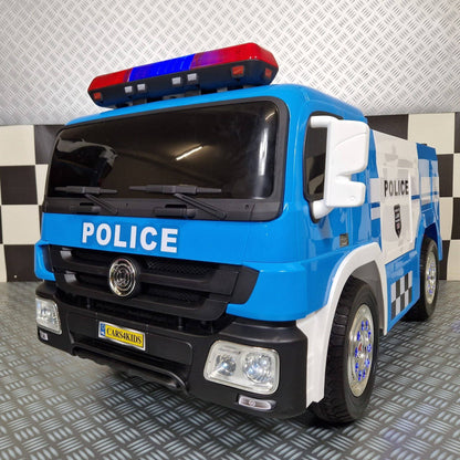 Polizei-Elektro-LKW 12 V mit Fernbedienung – Blau