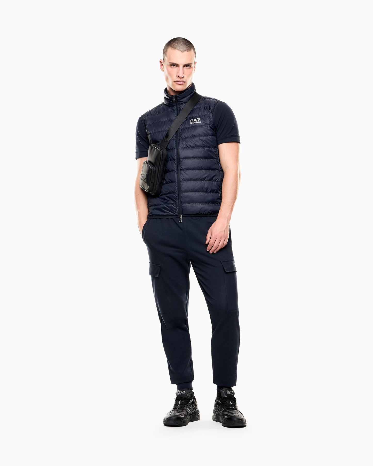 EA7 Emporio Armani Gilet Piumino Uomo Blu Packable Core Identity 8NPQ06 PNGPZ