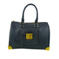 Enrico Coveri Doctor's Bag in Black Eco-Leather with Removable Shoulder Strap