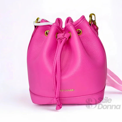 Enrico Coveri Borsa a Secchiello in Ecopelle Rosa e Nero