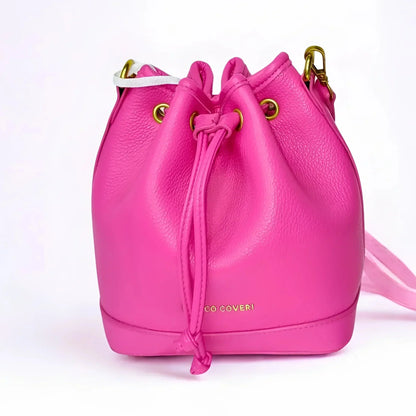 Enrico Coveri Borsa a Secchiello in Ecopelle Rosa e Nero