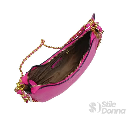 Enrico Coveri Borsa a Spalla in Ecopelle con Tracolla a Catena Finitura Color Oro