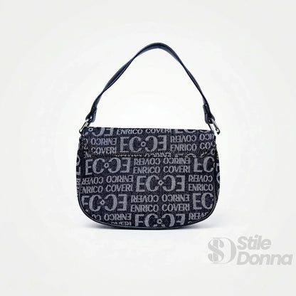 Enrico Coveri Borsa a Spalla in Jacquard con Logo