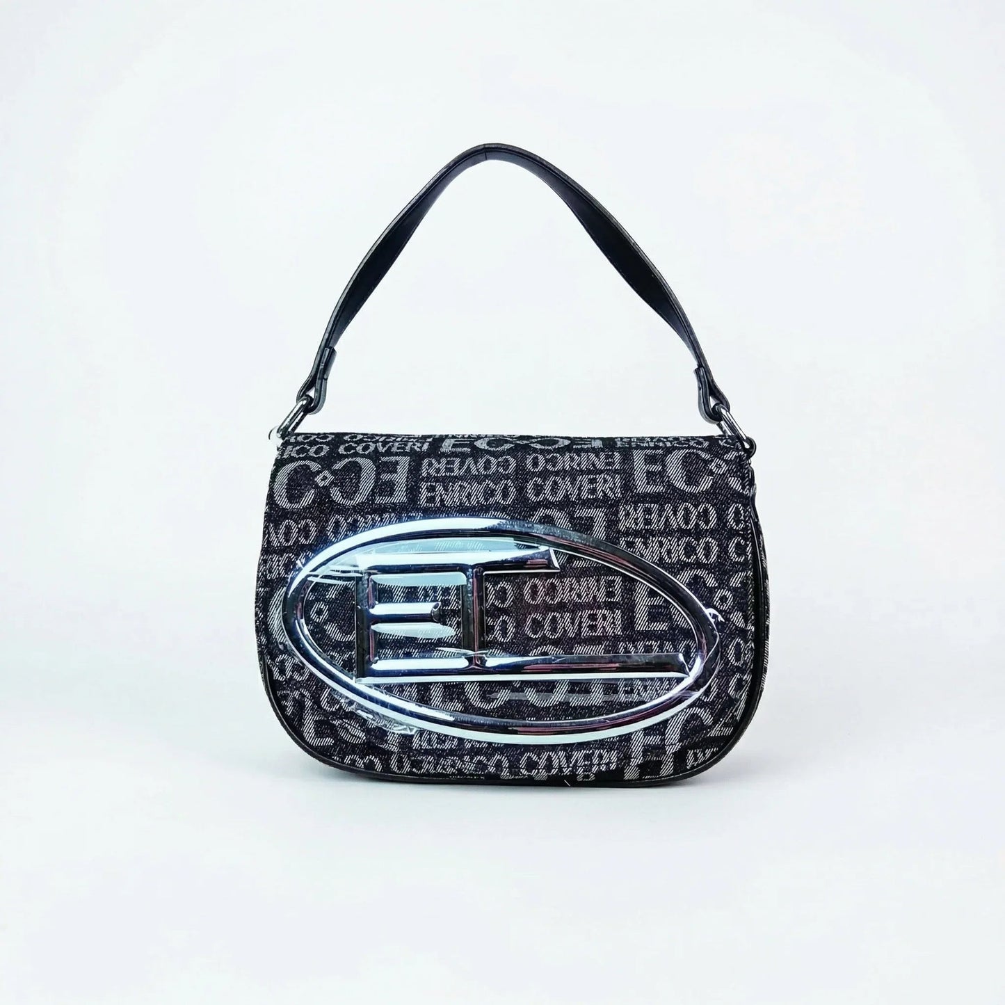Enrico Coveri Borsa a Spalla in Jacquard con Logo